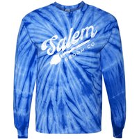 Funny Witch Olde Salem Massachusetts Broom Company Scary Co Cute Gift Tie-Dye Long Sleeve Shirt