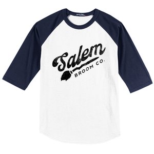 Funny Witch Olde Salem Massachusetts Broom Company Scary Co Cute Gift Baseball Sleeve Shirt