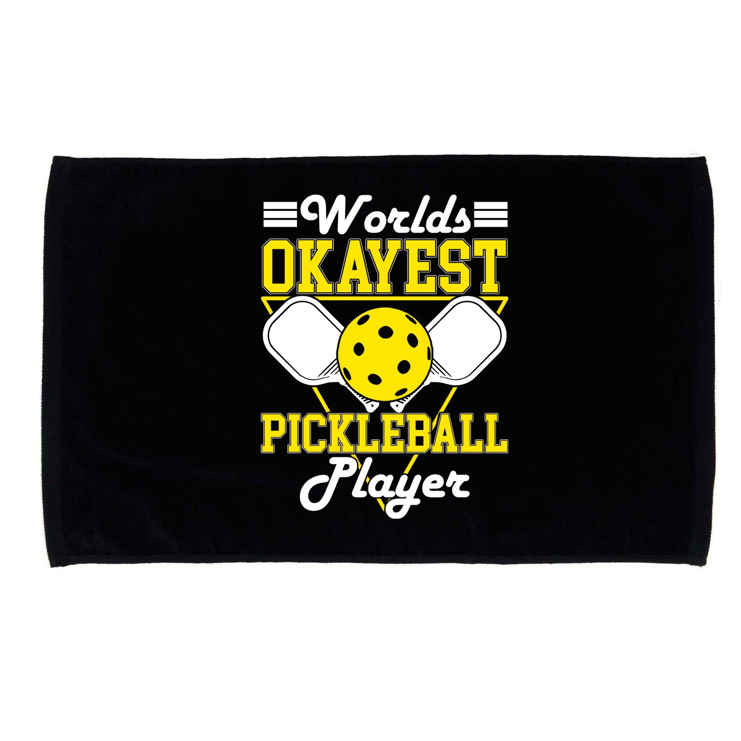 Funny Worlds Okayest Pickleball Player Gift Paddle Gift Microfiber Hand Towel