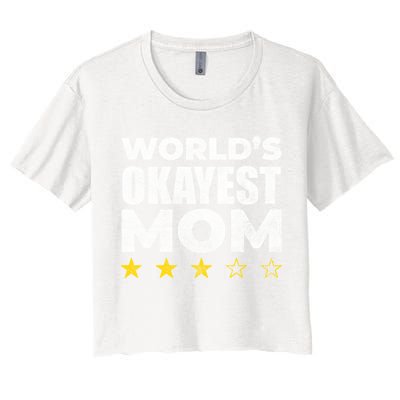 Funny Worlds Okayest Mom Cute Gift Vintage Style Gift Crop Top