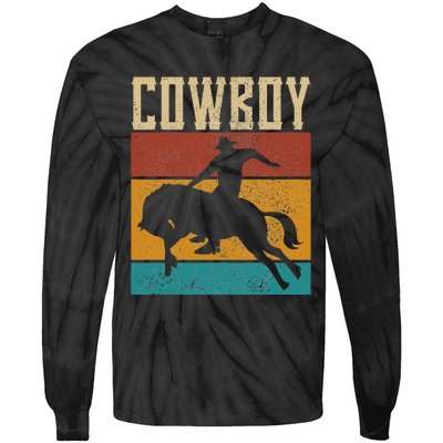 funny Western Outfits Nashville Country Rodeo Cow Tie-Dye Long Sleeve Shirt