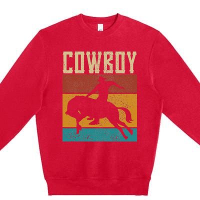 funny Western Outfits Nashville Country Rodeo Cow Premium Crewneck Sweatshirt