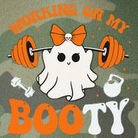Funny Working On My Booty Ghost Boo Gym Ghost Pun Halloween Legacy Tie Dye Trucker Hat