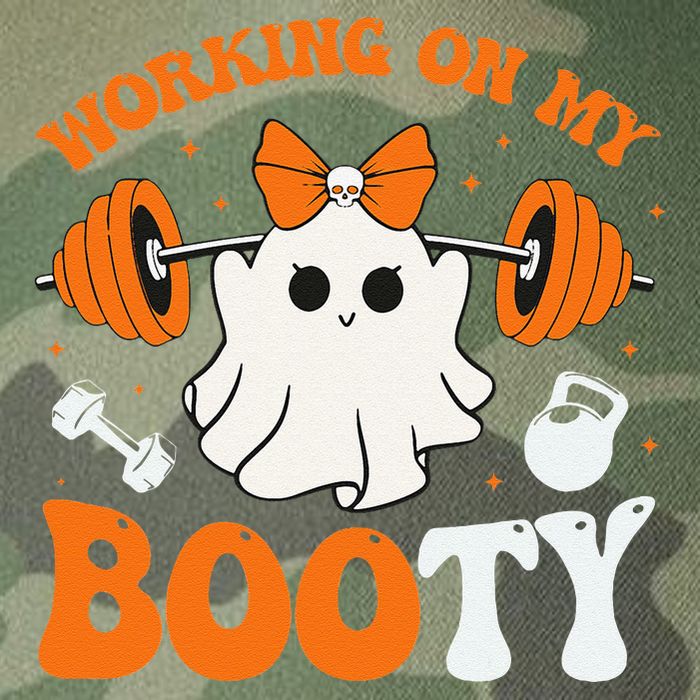 Funny Working On My Booty Ghost Boo Gym Ghost Pun Halloween Legacy Tie Dye Trucker Hat