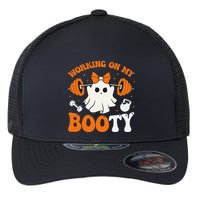 Funny Working On My Booty Ghost Boo Gym Ghost Pun Halloween Flexfit Unipanel Trucker Cap