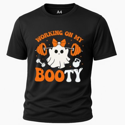 Funny Working On My Booty Ghost Boo Gym Ghost Pun Halloween Performance Shirt