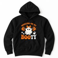Funny Working On My Booty Ghost Boo Gym Ghost Pun Halloween Hoodie