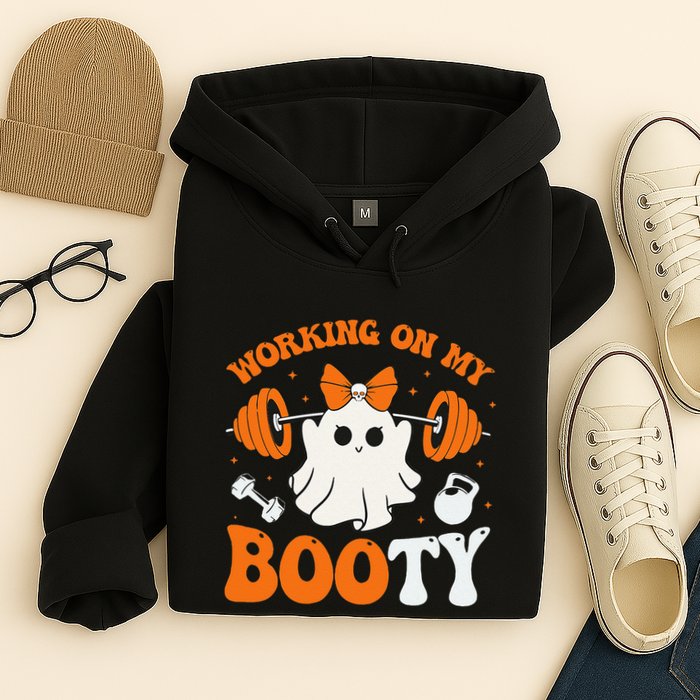 Funny Working On My Booty Ghost Boo Gym Ghost Pun Halloween Hoodie