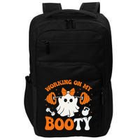 Funny Working On My Booty Ghost Boo Gym Ghost Pun Halloween Impact Tech Backpack