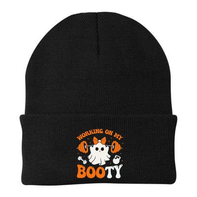 Funny Working On My Booty Ghost Boo Gym Ghost Pun Halloween Beanie