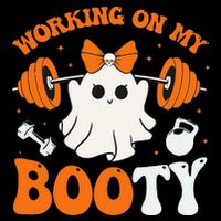 Funny Working On My Booty Ghost Boo Gym Ghost Pun Halloween 16 in Basic Backpack