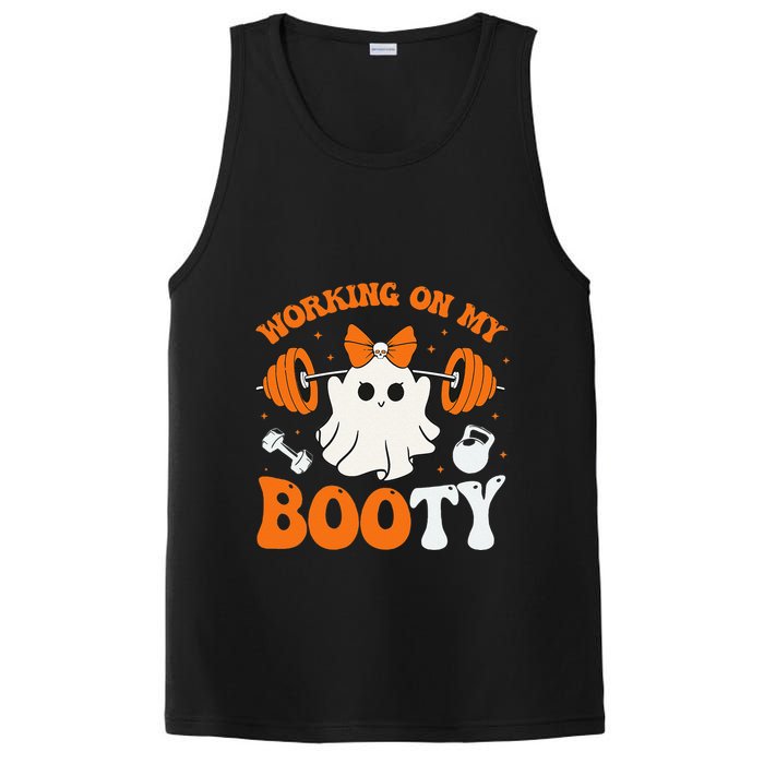 Funny Working On My Booty Ghost Boo Gym Ghost Pun Halloween PosiCharge Competitor Tank