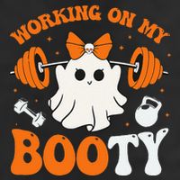 Funny Working On My Booty Ghost Boo Gym Ghost Pun Halloween Microfiber Hand Towel