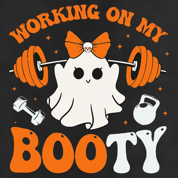 Funny Working On My Booty Ghost Boo Gym Ghost Pun Halloween Microfiber Hand Towel