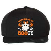 Funny Working On My Booty Ghost Boo Gym Ghost Pun Halloween Wool Snapback Cap