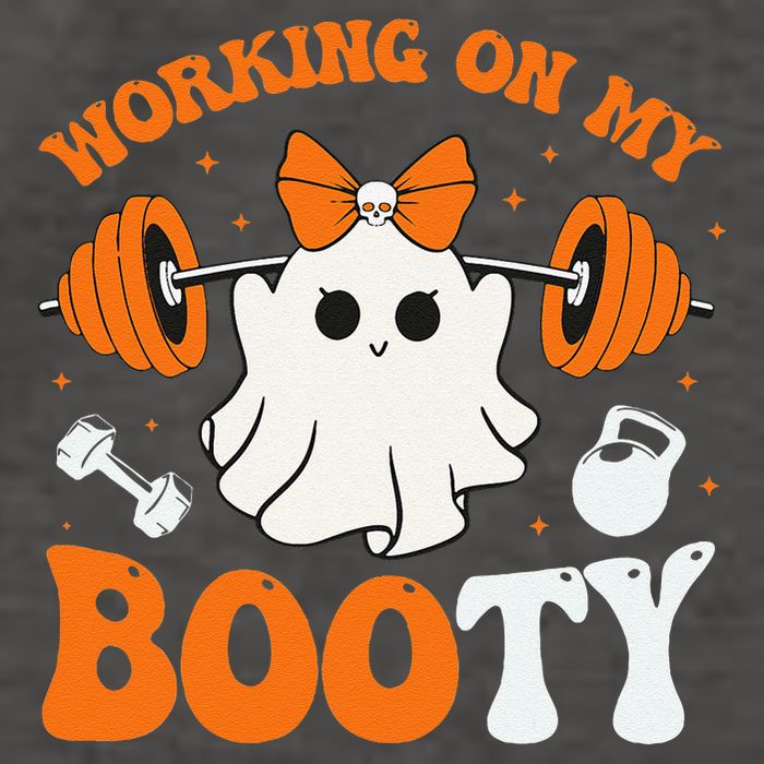 Funny Working On My Booty Ghost Boo Gym Ghost Pun Halloween Vector Backpack