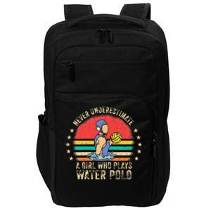 Funny Water Polo Athlete Saying Girl H2O Water Polo Player Impact Tech Backpack