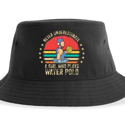 Funny Water Polo Athlete Saying Girl H2O Water Polo Player Sustainable Bucket Hat