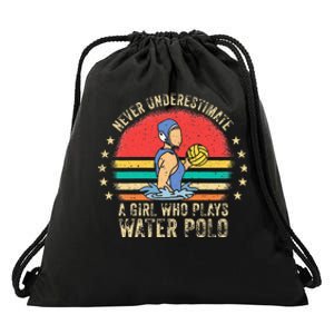 Funny Water Polo Athlete Saying Girl H2O Water Polo Player Drawstring Bag