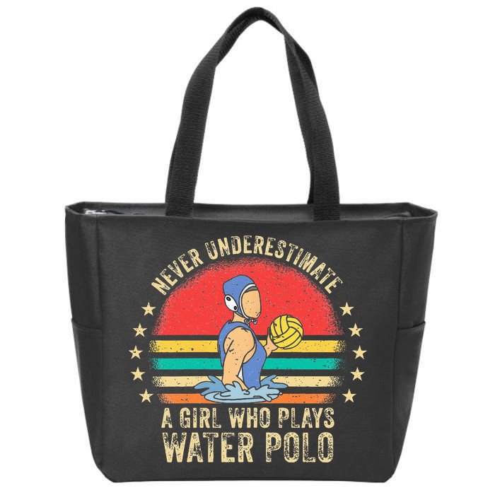 Funny Water Polo Athlete Saying Girl H2O Water Polo Player Zip Tote Bag