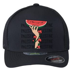 Floral Watermelon Palestine Watermelon Flexfit Unipanel Trucker Cap