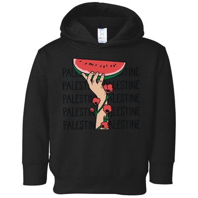 Floral Watermelon Palestine Watermelon Toddler Hoodie