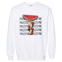 Floral Watermelon Palestine Watermelon Garment-Dyed Sweatshirt