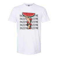 Floral Watermelon Palestine Watermelon Softstyle CVC T-Shirt