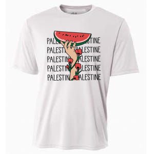 Floral Watermelon Palestine Watermelon Cooling Performance Crew T-Shirt