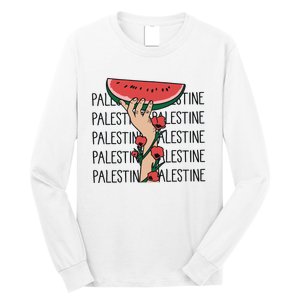 Floral Watermelon Palestine Watermelon Long Sleeve Shirt