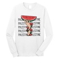 Floral Watermelon Palestine Watermelon Long Sleeve Shirt