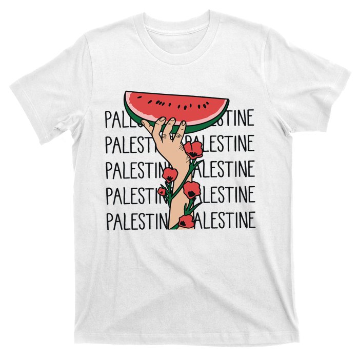 Floral Watermelon Palestine Watermelon T-Shirt