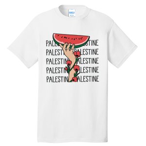 Floral Watermelon Palestine Watermelon Tall T-Shirt