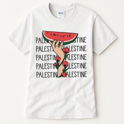 Floral Watermelon Palestine Watermelon Tall T-Shirt