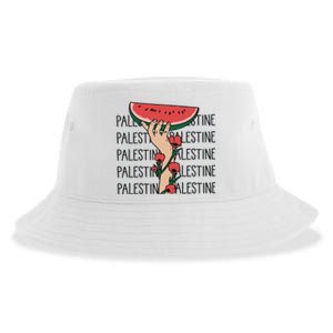 Floral Watermelon Palestine Watermelon Sustainable Bucket Hat