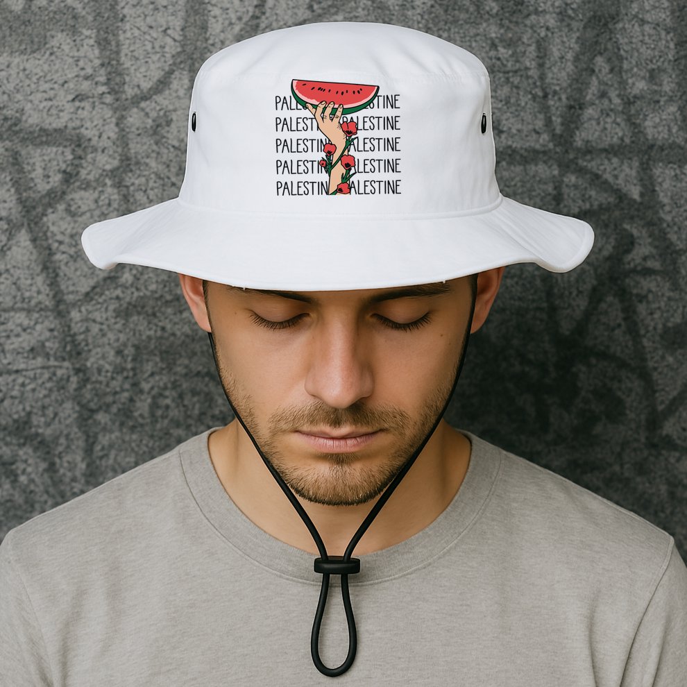 Floral Watermelon Palestine Watermelon Bucket Hat