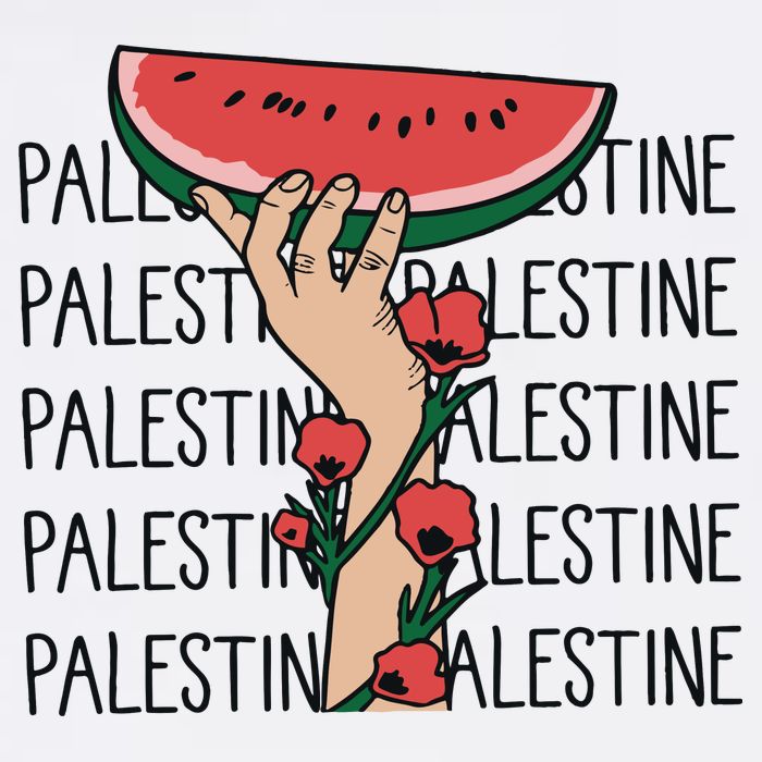 Floral Watermelon Palestine Watermelon Bucket Hat