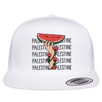 Floral Watermelon Palestine Watermelon Flat Bill Trucker Hat