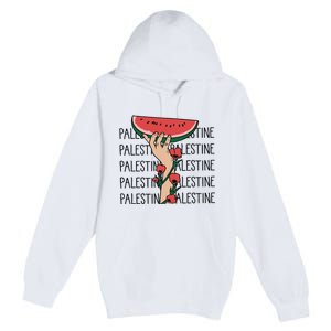 Floral Watermelon Palestine Watermelon Premium Pullover Hoodie