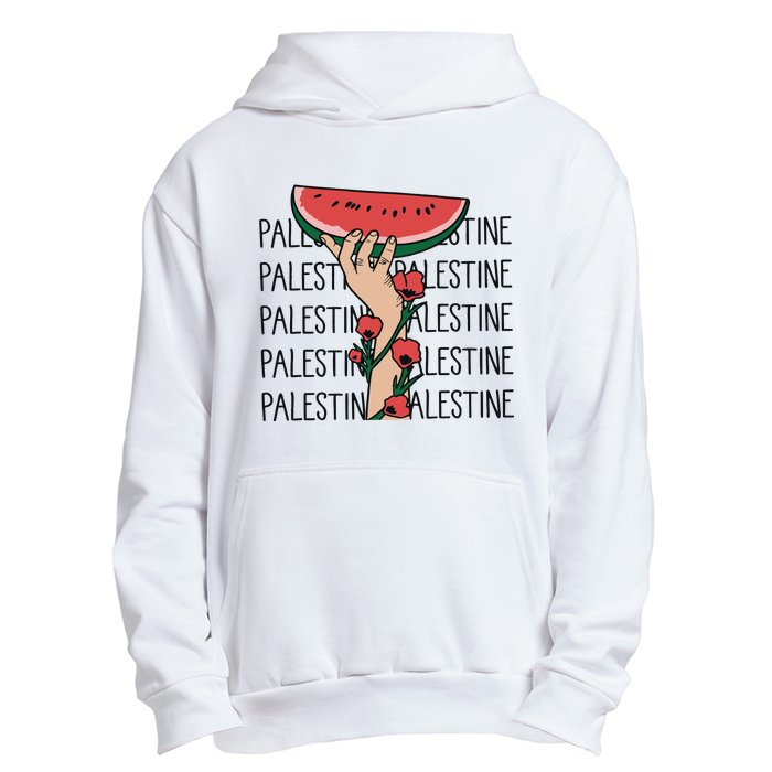 Floral Watermelon Palestine Watermelon Urban Pullover Hoodie