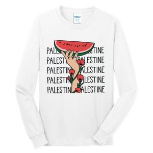 Floral Watermelon Palestine Watermelon Tall Long Sleeve T-Shirt