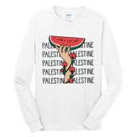 Floral Watermelon Palestine Watermelon Tall Long Sleeve T-Shirt