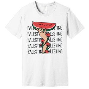 Floral Watermelon Palestine Watermelon Premium T-Shirt