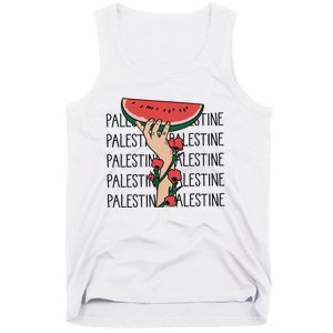 Floral Watermelon Palestine Watermelon Tank Top