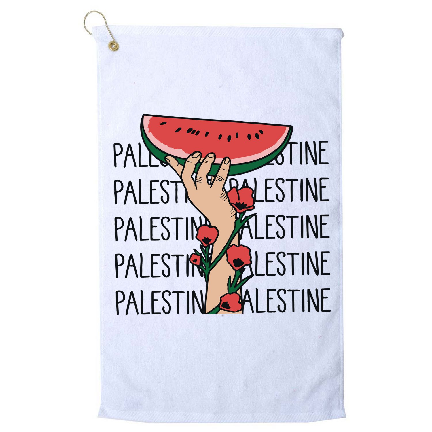 Floral Watermelon Palestine Watermelon Golf Towel