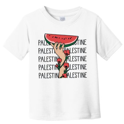 Floral Watermelon Palestine Watermelon Toddler T-Shirt