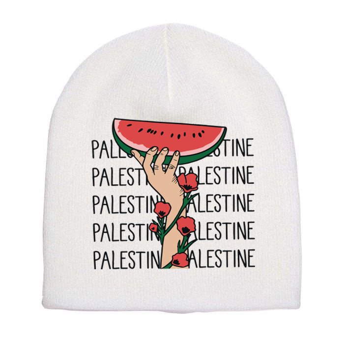 Floral Watermelon Palestine Watermelon Short Acrylic Beanie