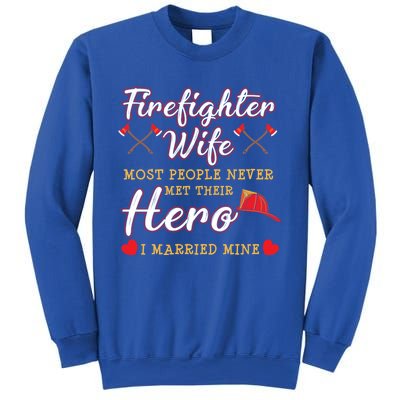 Firefighter Wife Proud Hero Graphic Design Gift Sweatshirt