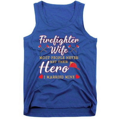 Firefighter Wife Proud Hero Graphic Design Gift Tank Top