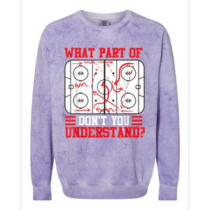 Funny What Part Of Hockey Dont You Understand Hockey Player Colorblast Crewneck Sweatshirt